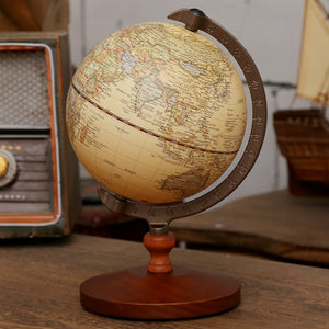Vintage Style World Globe with Wooden Stand - Staunton and Henry