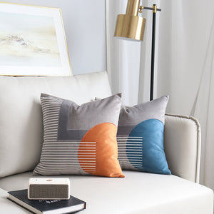 Modern Steel Blue and Gray Throw Cushion - Staunton and Henry