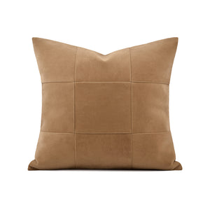 Tan Vegan Leather Throw Cushion - Staunton and Henry