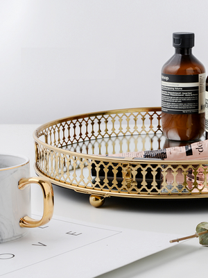 Vintage Gold Mirrored Tray - Staunton and Henry