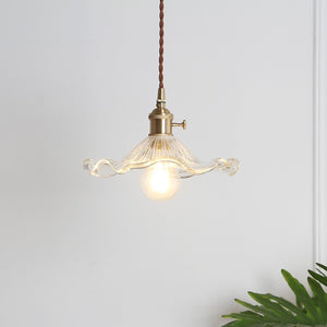Vintage Glass and Brass Pendant Light - Staunton and Henry