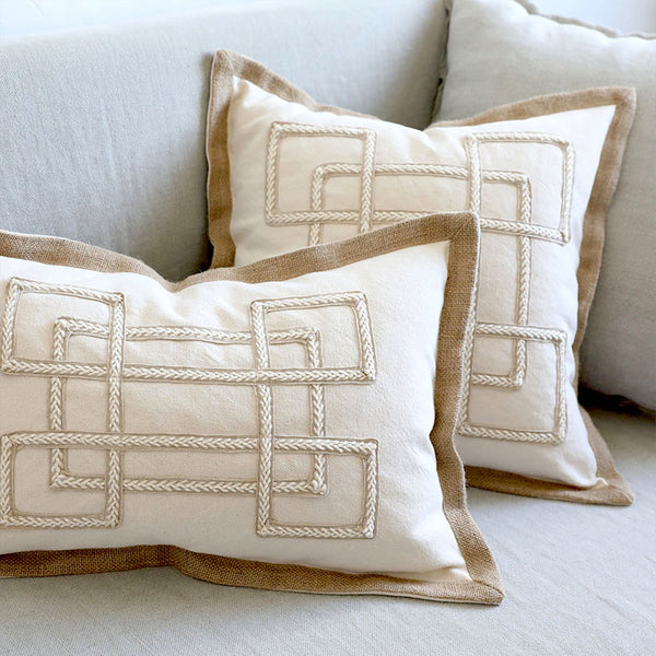 Elegant Cotton and Jute Throw Cushion Cover - Staunton and Henry
