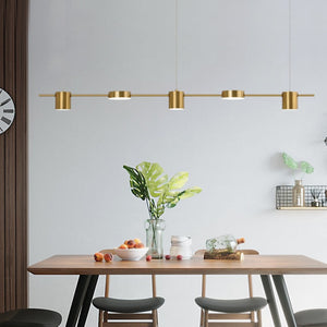 Modern Linear Gold Hanging Track Lights - Staunton and Henry