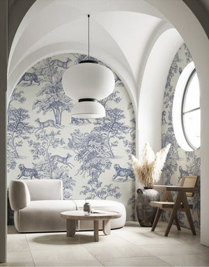 French Blue Forest Wallpaper - Staunton and Henry