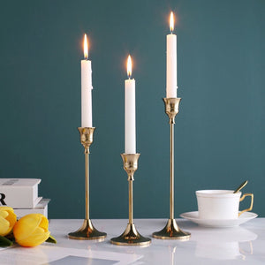 Slim Gold Candle Holder - Set of 3 - Staunton and Henry