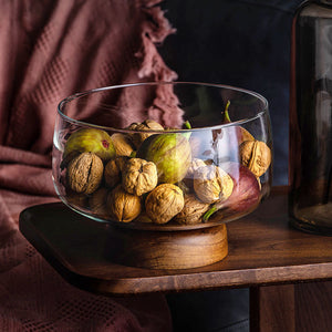 Glass and Wood Fruit Bowl - Staunton and Henry