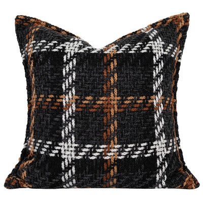 Cream And Brown Tartan Pattern Bed Cushion Set - Staunton and Henry