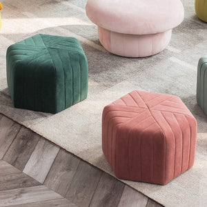 Modern Velvet Hexagon Ottoman - Staunton and Henry