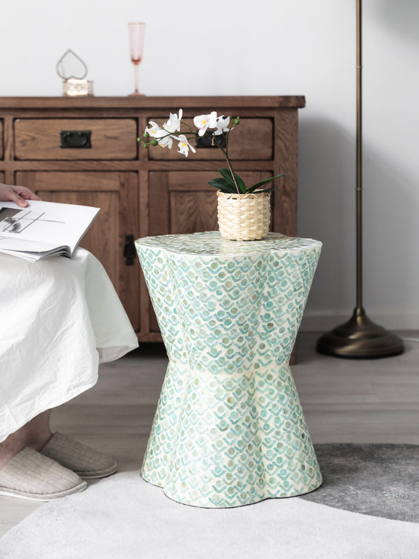 Clover Leaf Mother of Pearl Inlay Side Table - Staunton and Henry