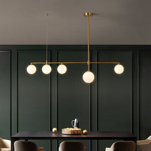 Minimalist Gold and Glass Island Chandelier - Staunton and Henry