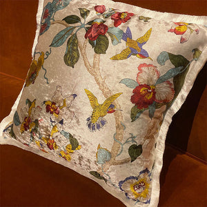 Velvet Oriental Garden Throw Cushion - Staunton and Henry