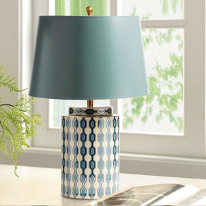 Teal Table Lamp With Gold Trim - Staunton and Henry