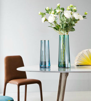 Tapered Colored Glass Vase with Gold Rim - Staunton and Henry