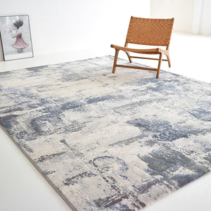 Abstract Pattern Blue and Beige Rug - Staunton and Henry