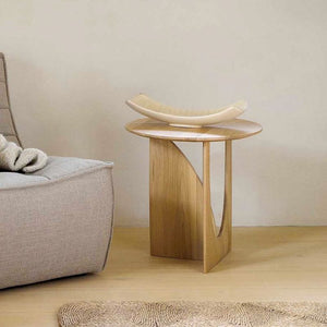 Asymmetric Oak Wood Side Table - Staunton and Henry
