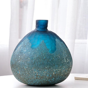 Modern Abstract Blue Glass Vase - Staunton and Henry