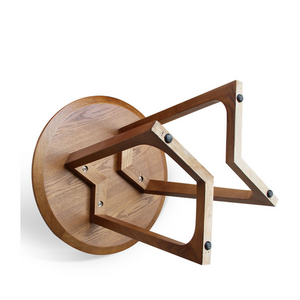 Oak Wood Round Side Table - Staunton and Henry