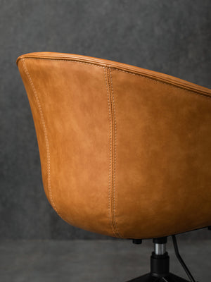 Hayden Swivel Saddle Tan Armchair - Staunton and Henry