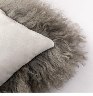 Plush Tibetan Wool Sheepskin Throw Cushion - Staunton and Henry