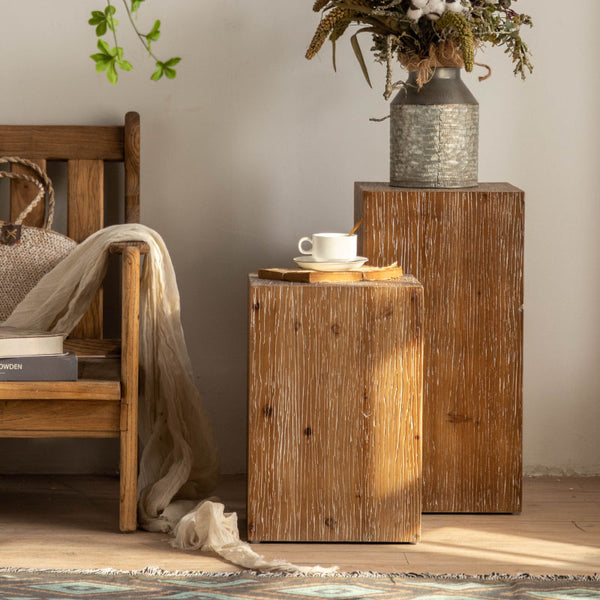 Wooden Block Side Table - Staunton and Henry