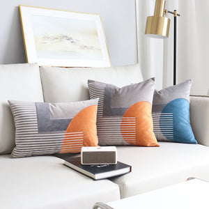 Modern Steel Blue and Gray Throw Cushion - Staunton and Henry
