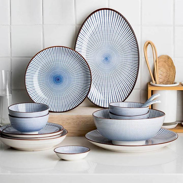 Modern Oriental Ceramic Plate in Starburst Pattern - Staunton and Henry