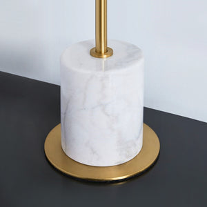 Modern White Marble Table Lamp With Gold Trim - Staunton and Henry