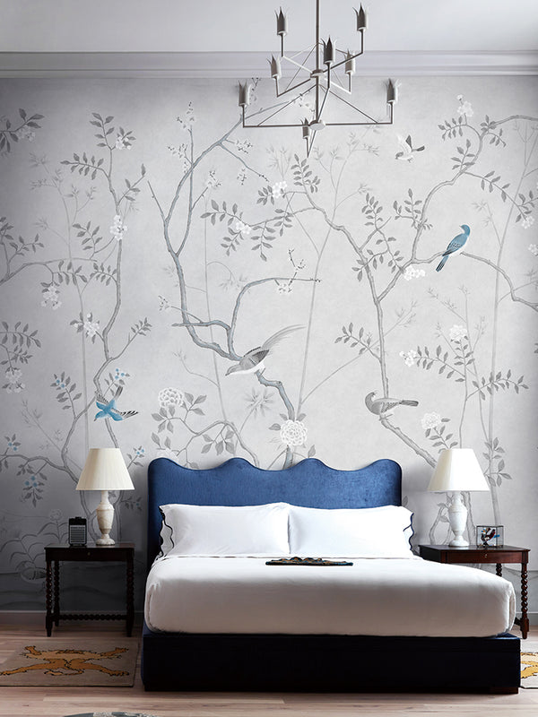 Grey Oriental Wall Mural - Staunton and Henry