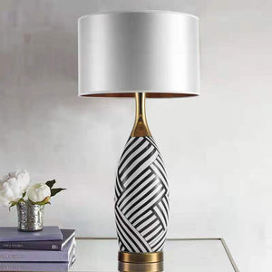 Elegant Black and White Ceramic Table Lamp - Staunton and Henry