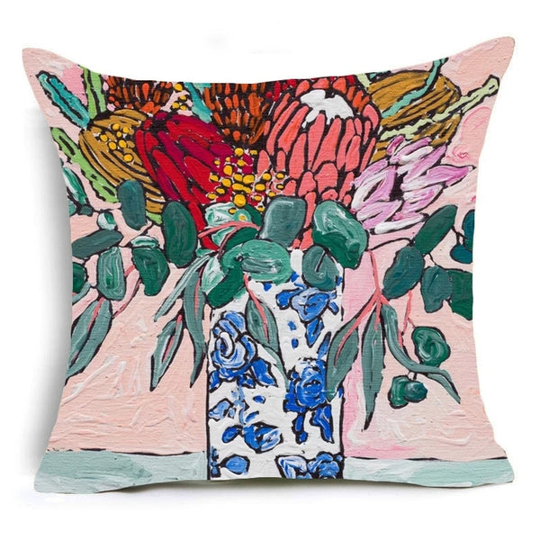 Watercolor Flower Painting Print Cushion - Staunton and Henry