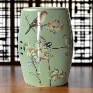Modern Chinese Ceramic Hand-Painted Stool - Staunton and Henry