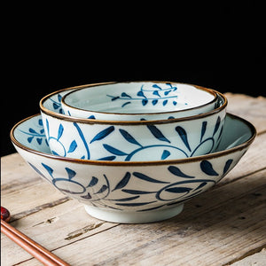 Akari Blue and White Japanese Ramen Bowl - Staunton and Henry