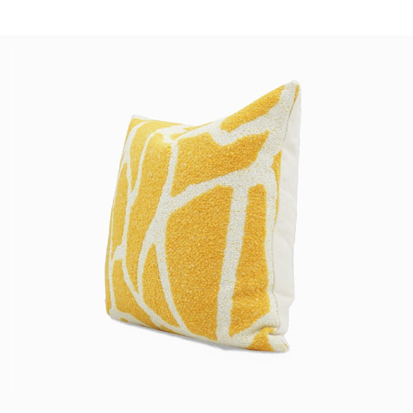 Camille Jacquard Yellow and White Throw Cushion - Staunton and Henry