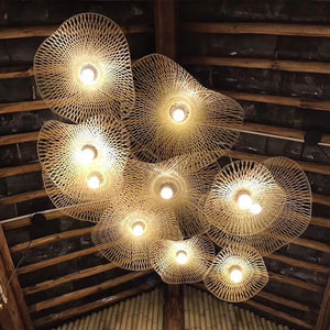 Modern Wicker Lotus Leaf Ceiling Light - Staunton and Henry