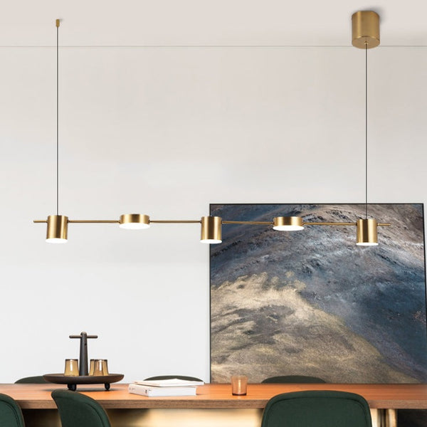 Modern Linear Gold Hanging Track Lights - Staunton and Henry