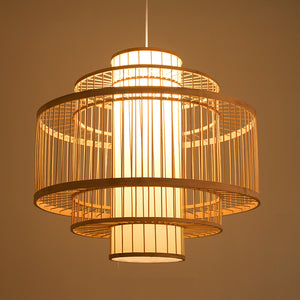 Modern Japanese Bamboo Cage Chandelier - Staunton and Henry