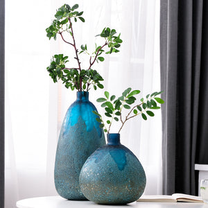 Modern Abstract Blue Glass Vase - Staunton and Henry