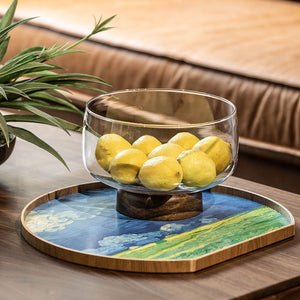 Glass and Wood Fruit Bowl - Staunton and Henry