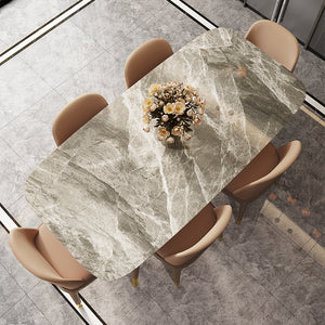 Evoke Gray Marble Pattern Dining Table - Staunton and Henry