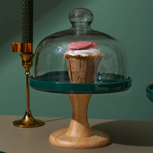 Wooden Cake Plate With Dome - Staunton and Henry