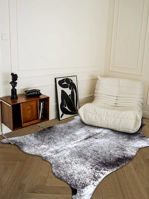 Premium Black Speckled Faux Cowhide Rug - Staunton and Henry