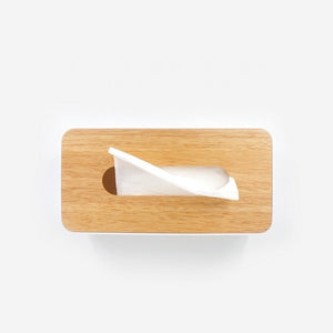 Modern Wood and White Tissue Box - Staunton and Henry