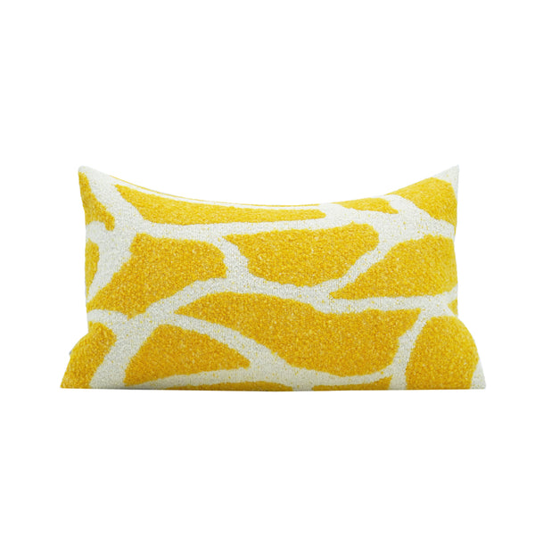 Camille Jacquard Yellow and White Throw Cushion - Staunton and Henry