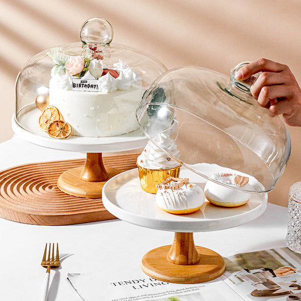 Footed Cake Stand With Dome - Staunton and Henry