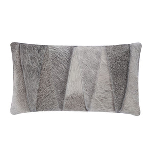Cream and Grey Cowhide Throw Cushion - Staunton and Henry
