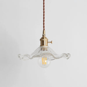 Vintage Glass and Brass Pendant Light - Staunton and Henry