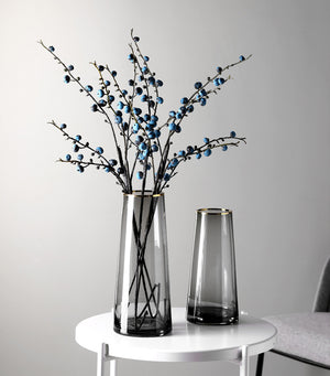 Tapered Colored Glass Vase with Gold Rim - Staunton and Henry