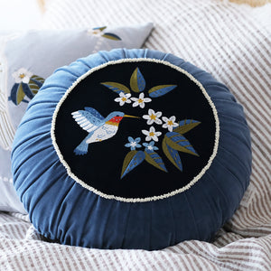 Retro Embroidered Hummingbird Decorative Cushion - Staunton and Henry