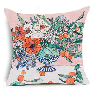 Watercolor Flower Painting Print Cushion - Staunton and Henry