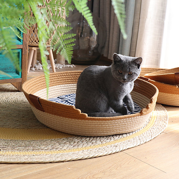 Handwoven Fabric Cat Basket - Staunton and Henry